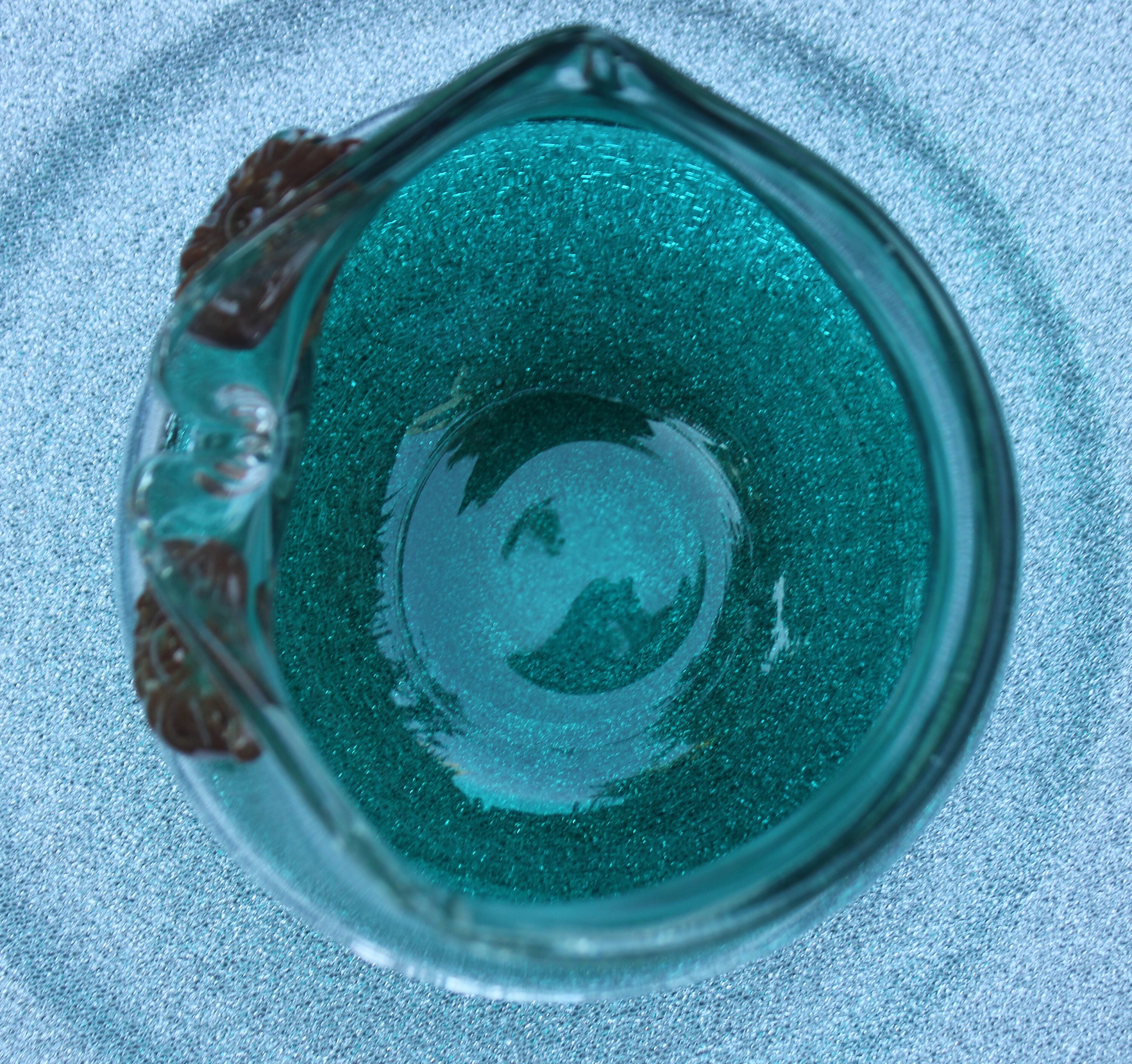 Vintage Glass Vase Owl Vase Green Crackle Glass Blenko Etsy