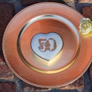 Vintage, Mikasa, Heart Shape Box ,Trinket Box, 50th Golden Anniversary, Ivory Porcelain, Lidded Box , Made in Japan, Jewelry Box