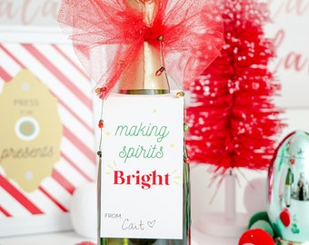 Christmas Wine Tag Printables | Hostess Gift | Christmas Gift | Printable Christmas Tags | Wine Labels