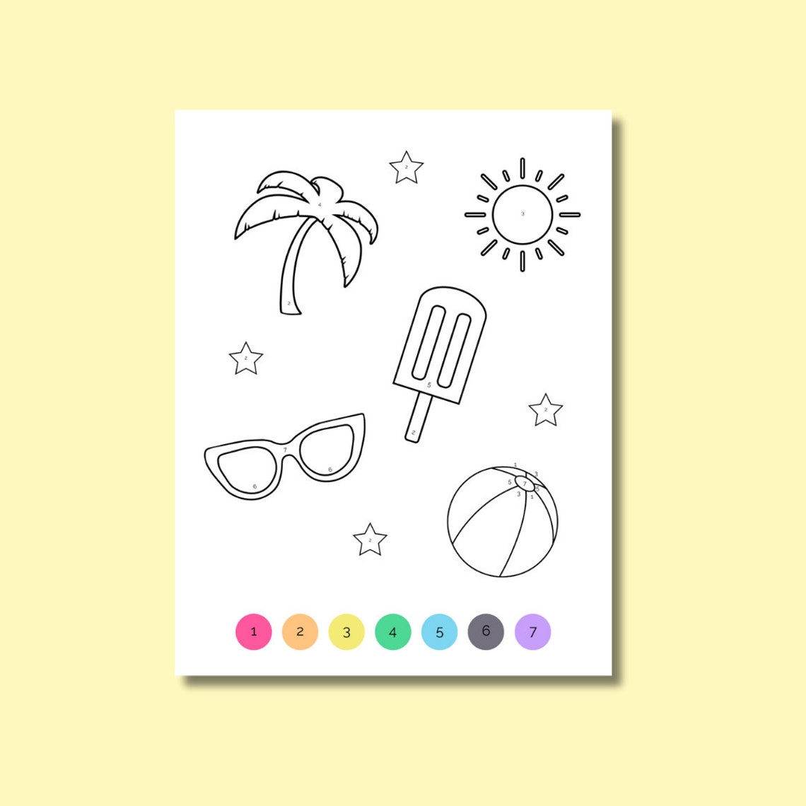 Summer Printable Color by Number Color by Number Kids Printable ...