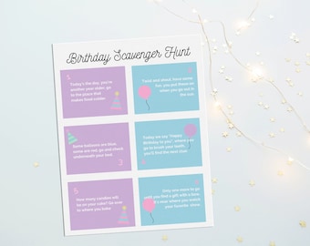 Birthday Scavenger Hunt Printable | Birthday Activity | Printable Games | Instant Download | Birthday Activity | Scavenger Game