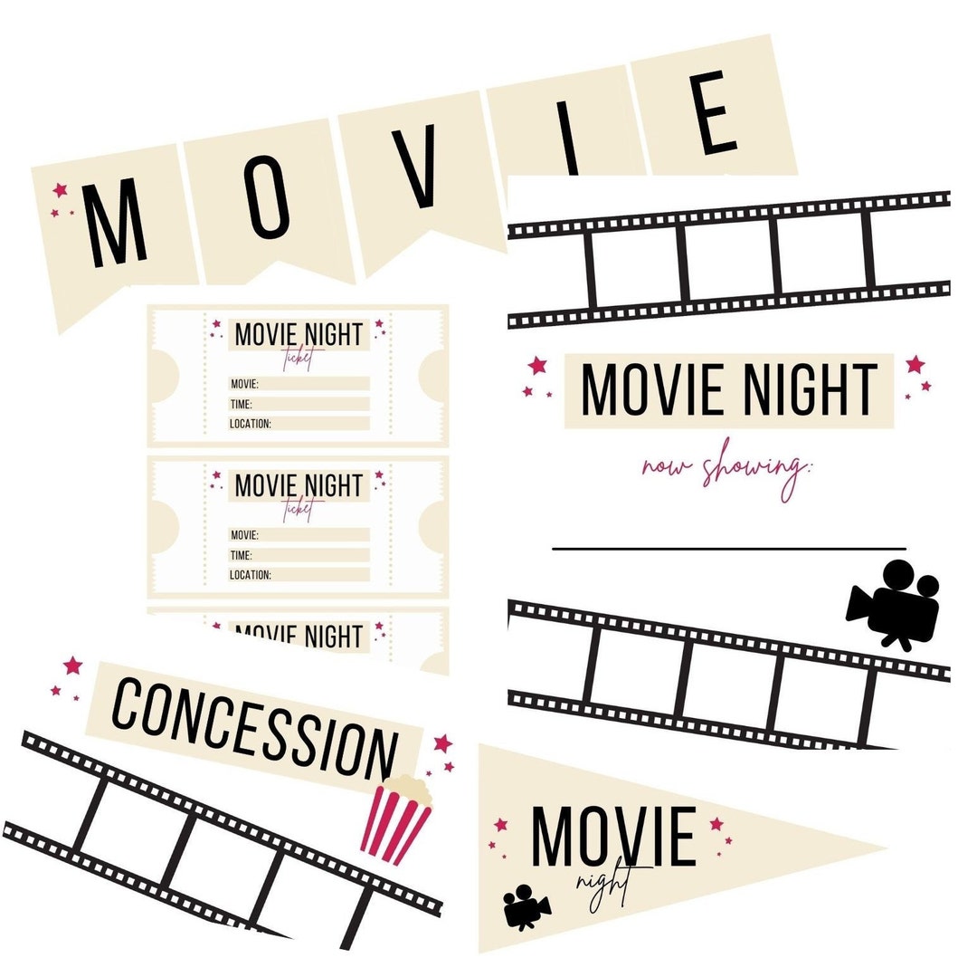 Movie Night Printables Family Movie Night Printables Kids Family Movie ...