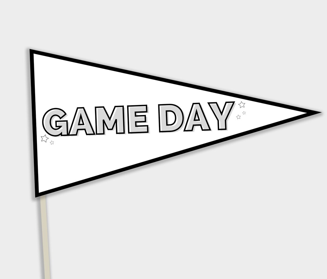 Game Day Printable Flag | Sports Printable Pennant Flag | Printable ...