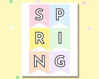 Spring Banner Printable | Spring Party Decor | Easter Banner Printable | Spring Printable | Printable Decor