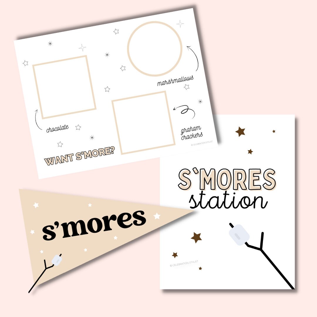 S'mores Station Printables Fall Printables S'mores Sign Print S'mores ...