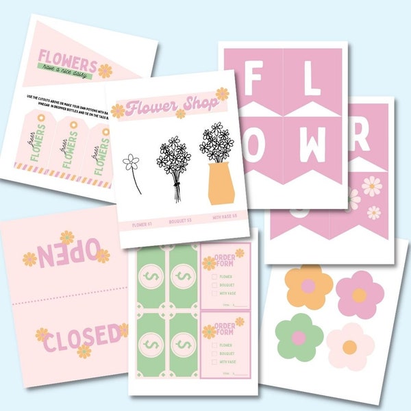 Printable Flower Shop for Kids | Kids Activity | Flower Shop Game | Printable Kids Game | Rainy Day Activity | Kids Play Store