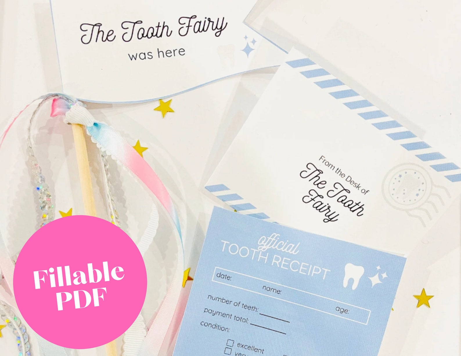 Customizable Tooth Fairy Letter Printable Tooth Fairy Receipt Tiny ...
