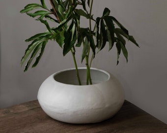 Handmade Ceramic Large Ikebana Vase in White