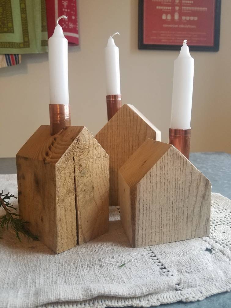 Scandinavian style candle holders Etsy