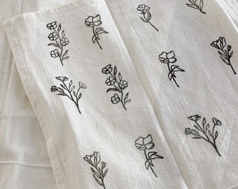 Heirloom floral tea towel