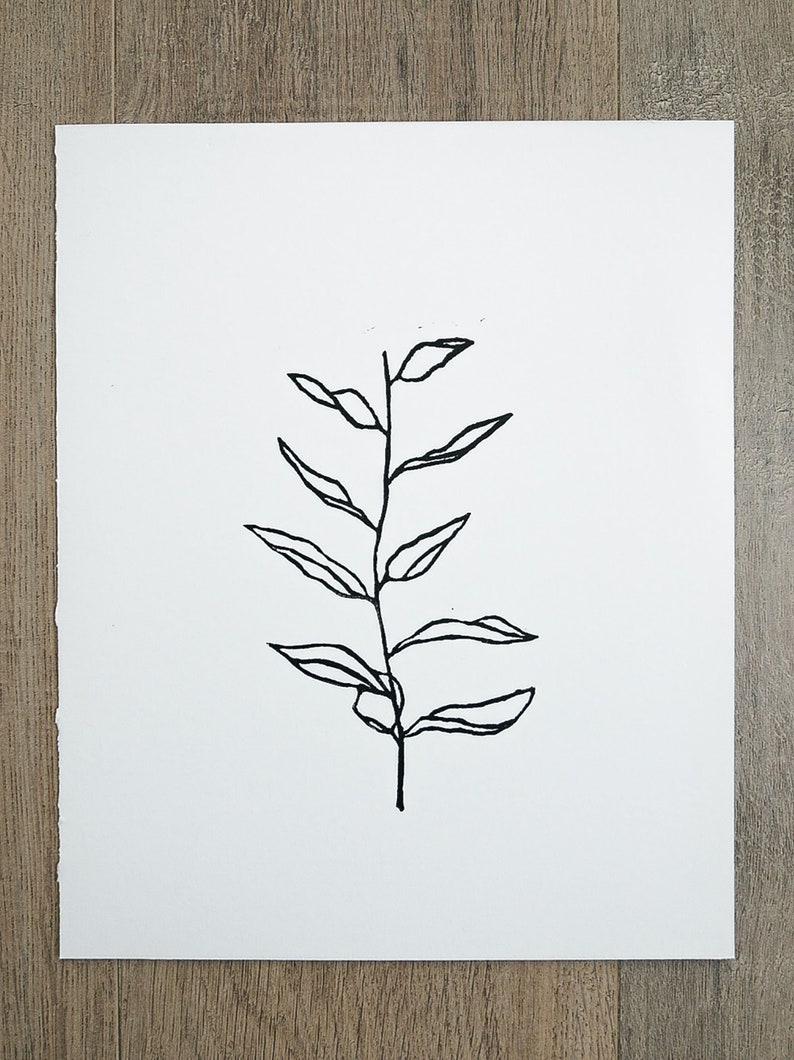 Simple Linocut Print, Minimalist Art, Handprinted, Abstract Print ...