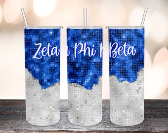 Zeta Phi Beta Sublimation Designs Downloads-Divine 9-AkA-DST-SGR-Skinny Straight Tumbler 20oz Design-PNG Commercial Use