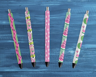 Watermelon Pen Wraps, Pen Sublimation, Pen Wraps Waterslide, Epoxy Pen Wraps, Ink Joy Wraps PNG File Digital Download