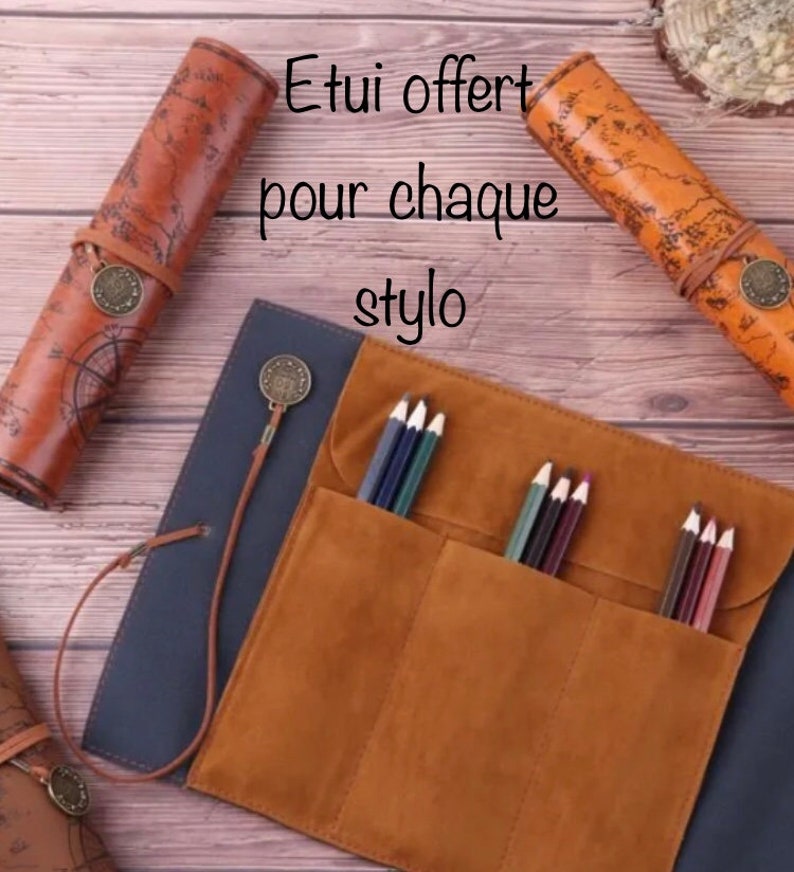 stylo à bille en bois fait main, gravé personnalisé. Gravure GRATUITE. Stylo personnalisé. Etuit offert ,fête des pères, comité entreprise. image 7