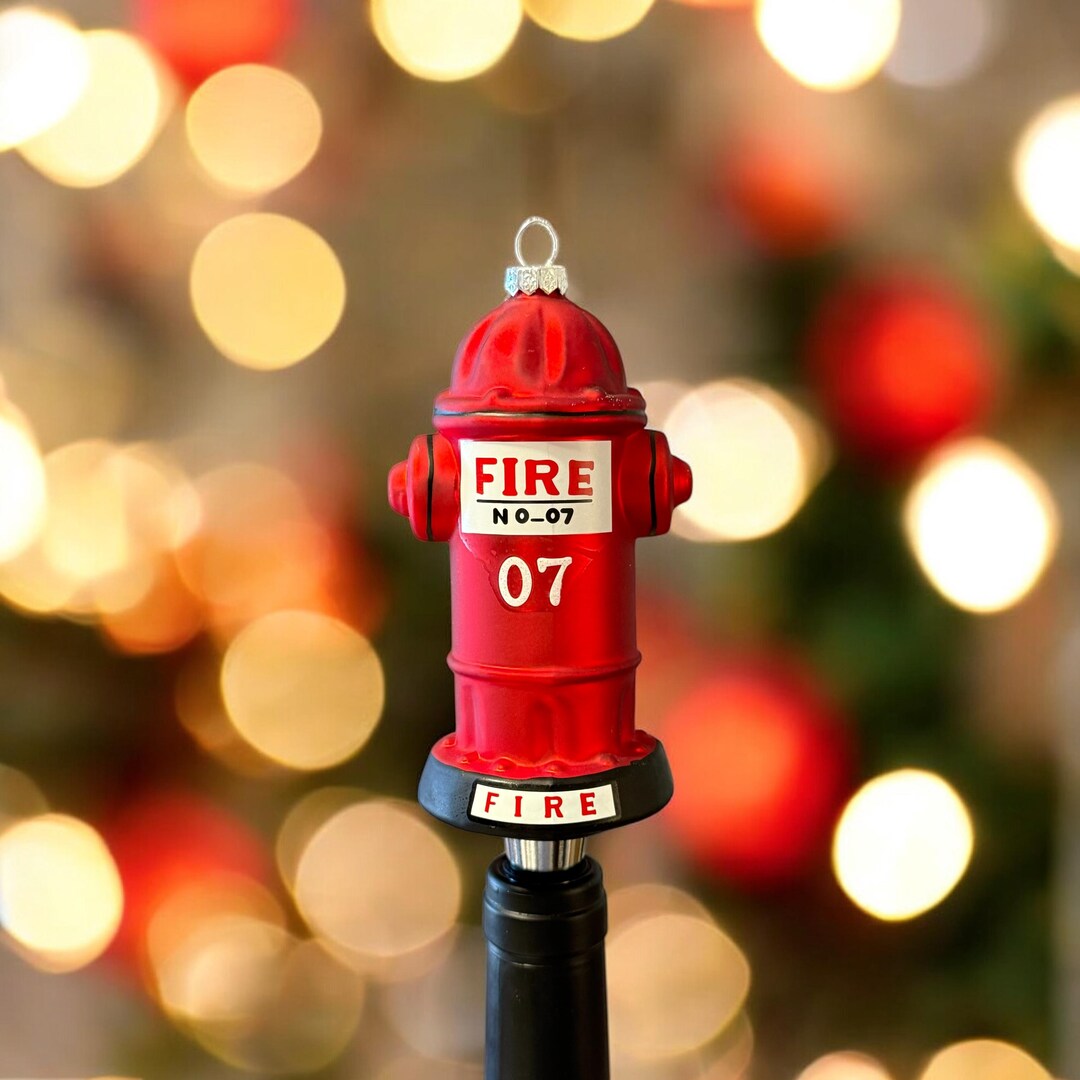 Red Fire Hydrant Glass Ornament Bottle Stopper, Great Hostess or ...