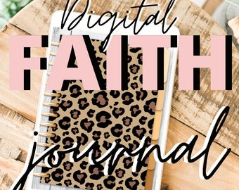 Digital Faith Journal Leopard Print Notebook Goodnotes Planning Christian Religion Bible Verses