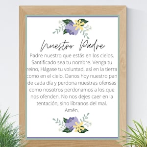 the lord s prayer spanish 8x10 printable wall art 5x7 etsy