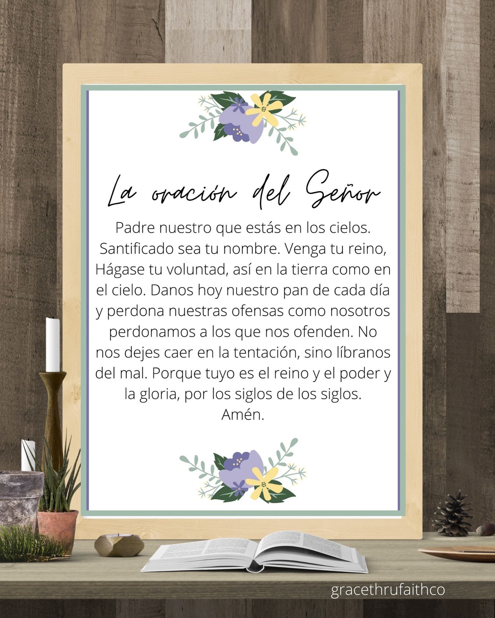 The Lord's Prayer Spanish 8x10 Printable Wall Art 5x7 Etsy