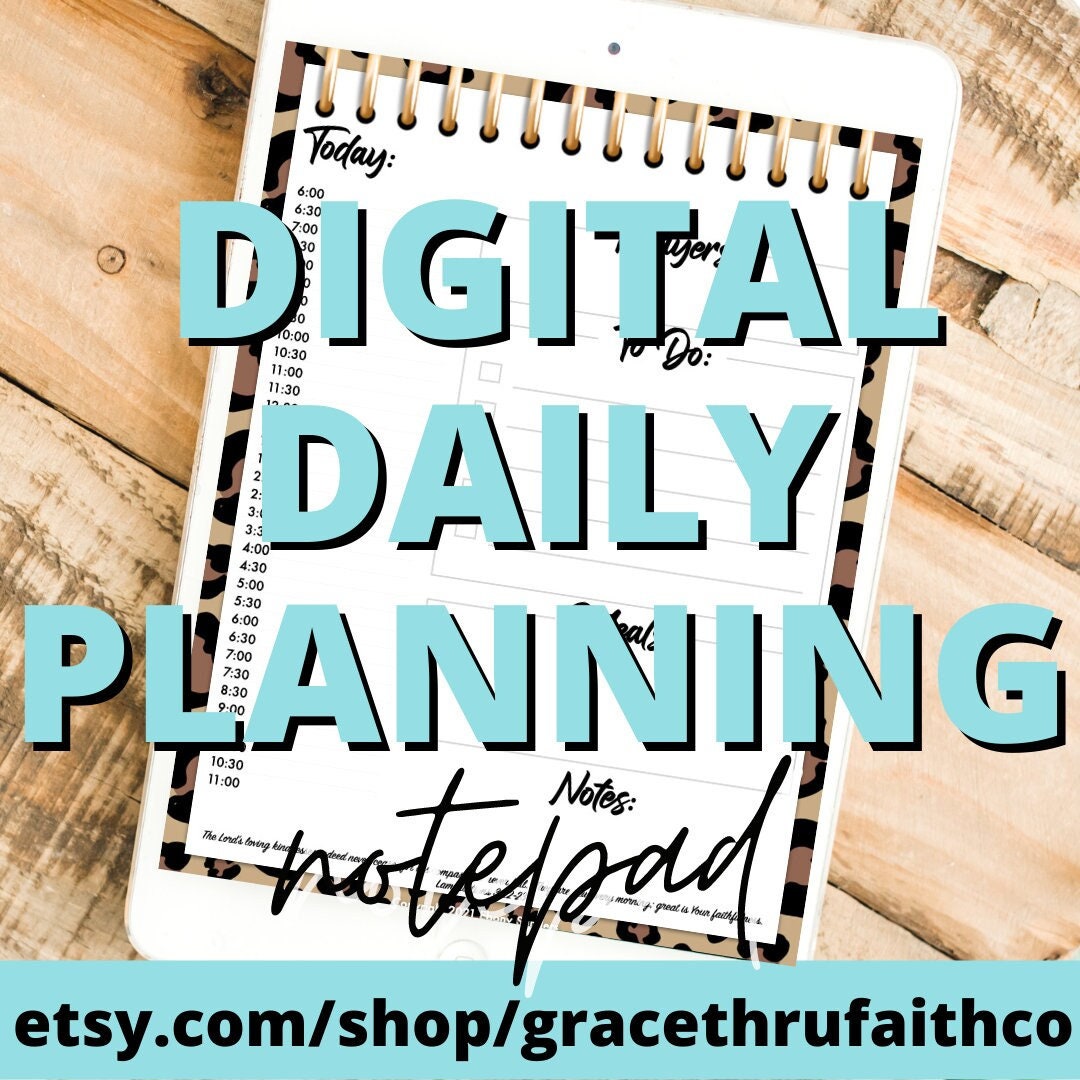 Digital Daily Planning Notepad | Goodnotes | iPad Planner - Etsy