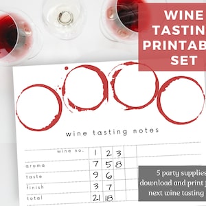 Printable Set for Wine Tasting, with Wine Score Card