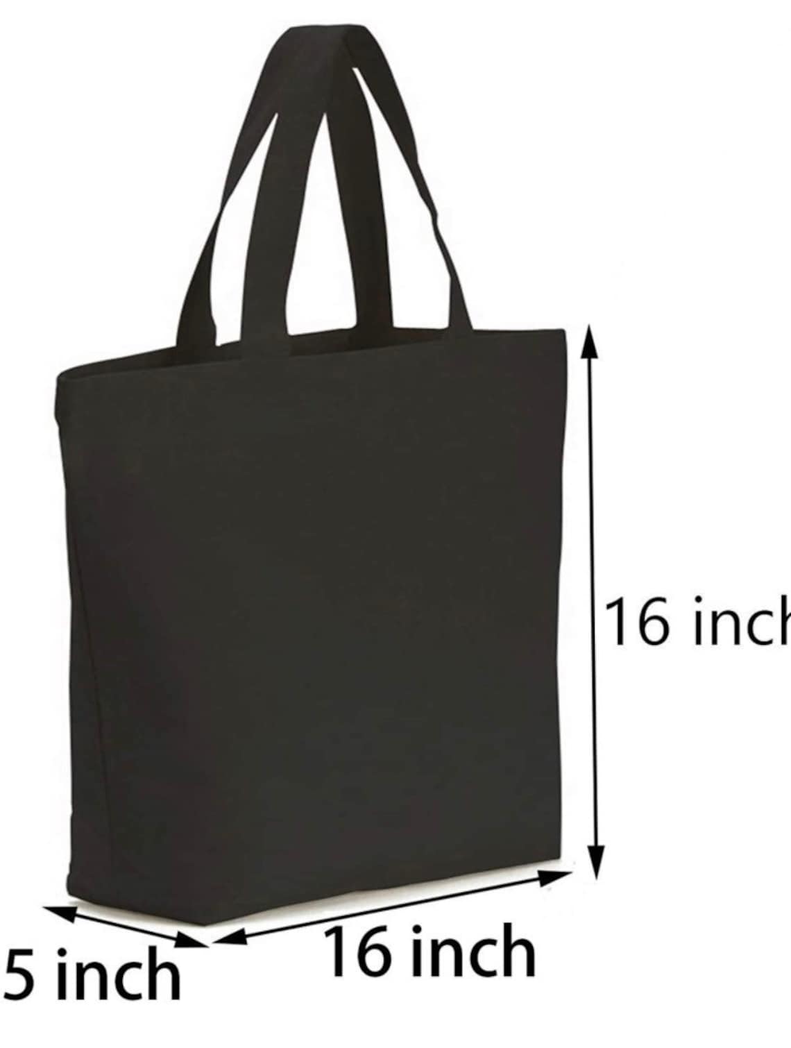 Custom Black Canvas tote bag Etsy