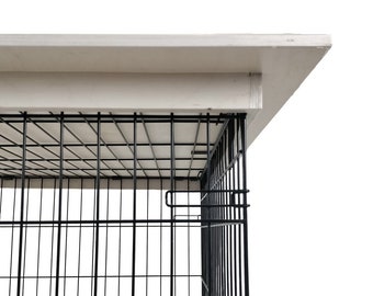 Wood Dog Crate Topper: Tall Edge, Secure Fit Kennel Cover, Pet-Safe Finish
