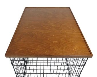 Stylish Wood Dog Crate Topper, Comfort Edge, LIGHT BROWN Stain - Secure Fit, Pet-Safe Finish