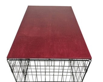 Merlot Wood Dog Crate Topper: Pet-Safe Kennel Cover, Space-Saving Furniture