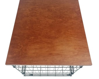 Wood Dog Crate Topper: Vintage Cherry Finish, Pet-Safe Table