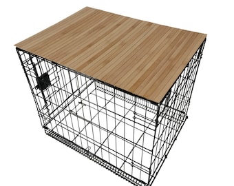 Bamboo Rollup Dog Crate Topper: Caramel Finish Pet Kennel Cover