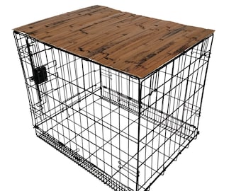 Bamboo Dog Crate Topper: Dark Chocolate Pet Kennel Cover & Tabletop