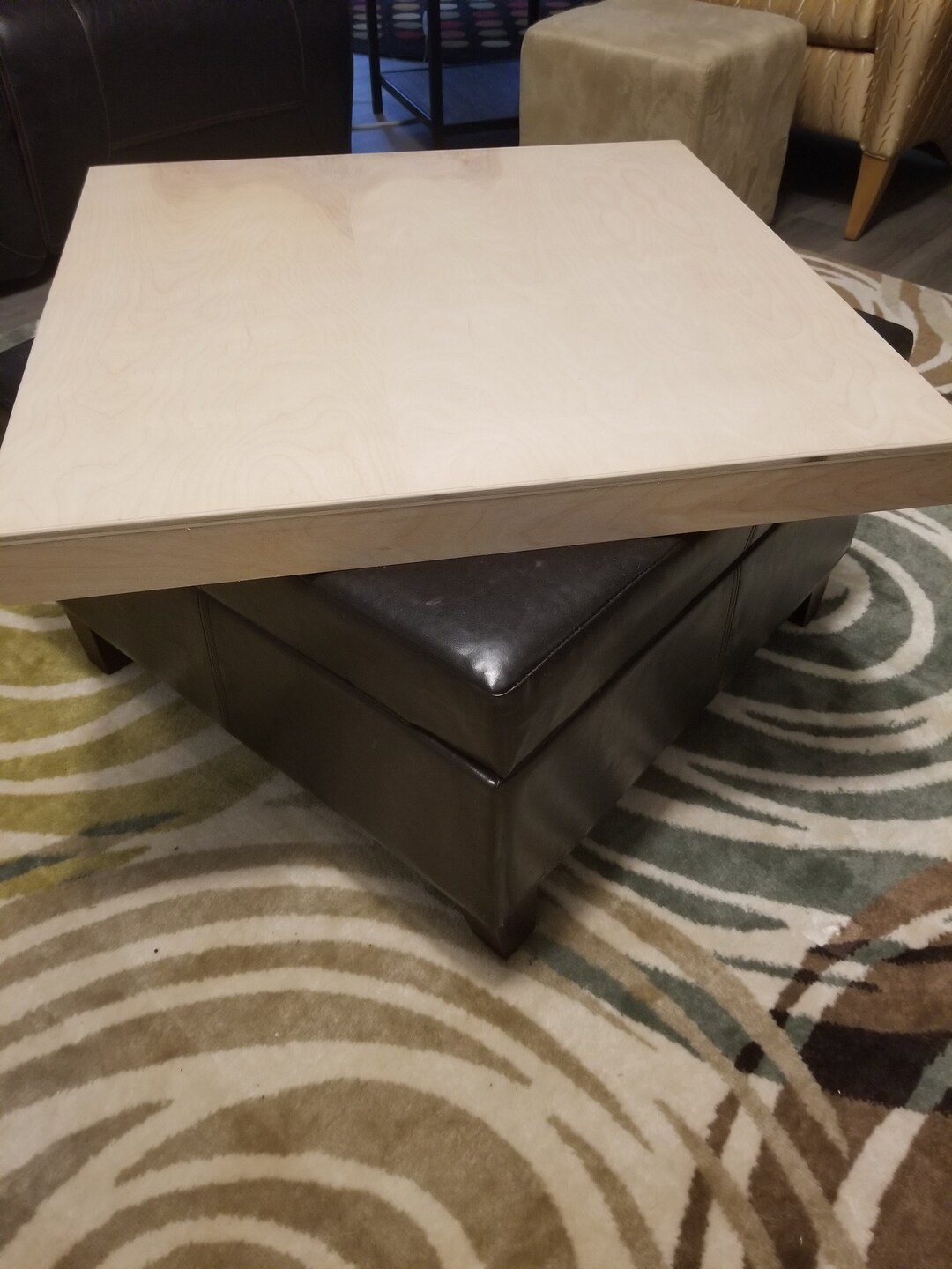 Ottoman Topper Ottoman Coffee Table Sled Tray Over Overlay Etsy