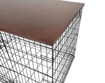 Wood Dog Crate Topper: SEDONA Stain, Pet-Safe Finish