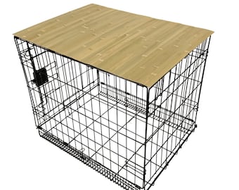Bamboo Dog Crate Topper: Green Pet Kennel Cover, Space Saving Tabletop
