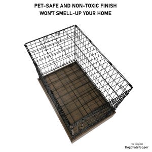Picture of Modern Edge Wood Dog Crate Base, Walnut Stain, Safety Lip Secure Fit ...