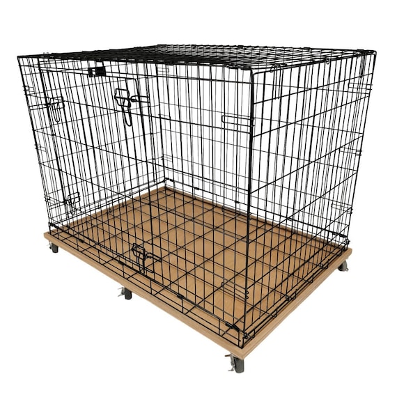 Pet crate on wheels top