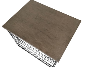 Modern Edge Wood Dog Crate Topper, MANY STAIN Options, Safety Lip Secure Fit Cat Kennel Cover, Space Saving Pet Furniture, Pet Safe Finish