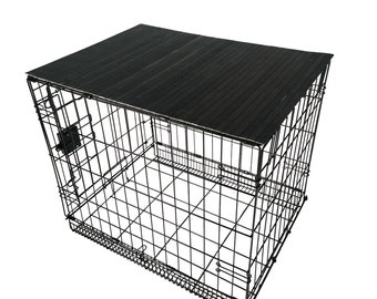 Ebony Bamboo Dog Crate Topper: Space-Saving Cat Kennel Cover