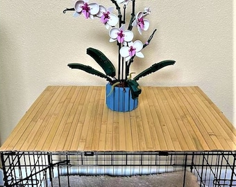 Bamboo Dog Crate Topper: Rollup Storage, Custom Size