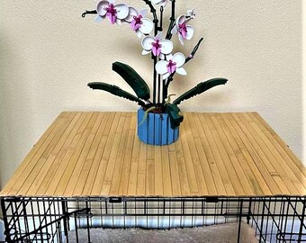 Bamboo Dog Crate Topper: Space-Saving Kennel Cover, Pet-Safe Finish