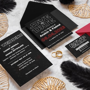 Star Wars Wedding Invitation Trio
