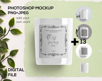 White Jar Candle Mockup, Candle Label, Jar Label Mockup, Candle Mockup, Mockup, Candle, Candle Template, labels template for candles