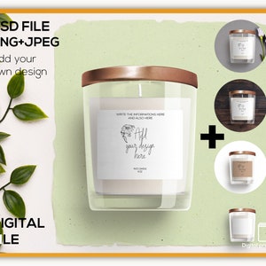 Jar Candle Mockup, Candle Label, Jar Label Mockup, Candle Mockup, Mockup, Candle, Candle Template, Digital File, labels template for candles