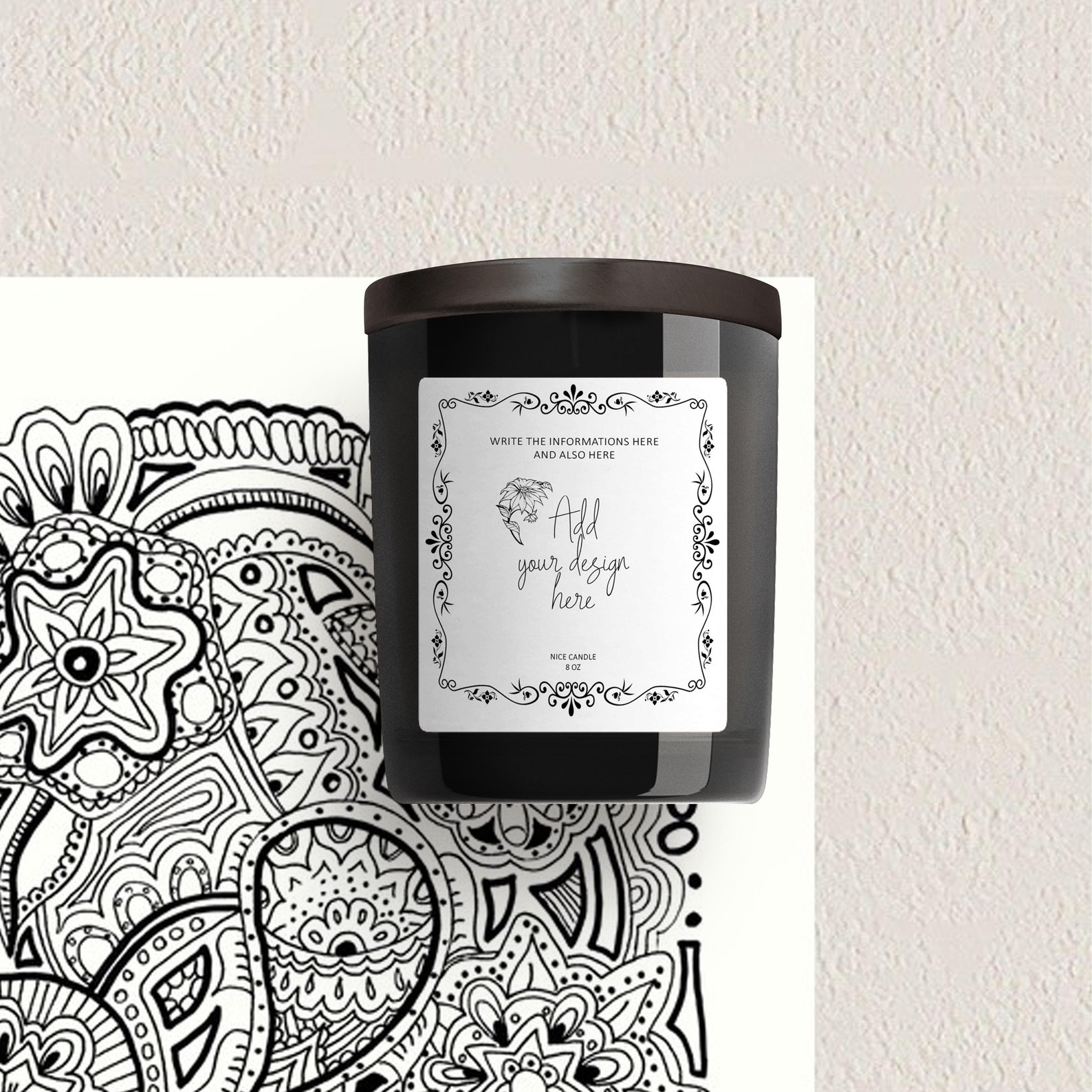 Black Jar Candle Mockup, Candle Label, Jar Label Mockup, Candle Mockup