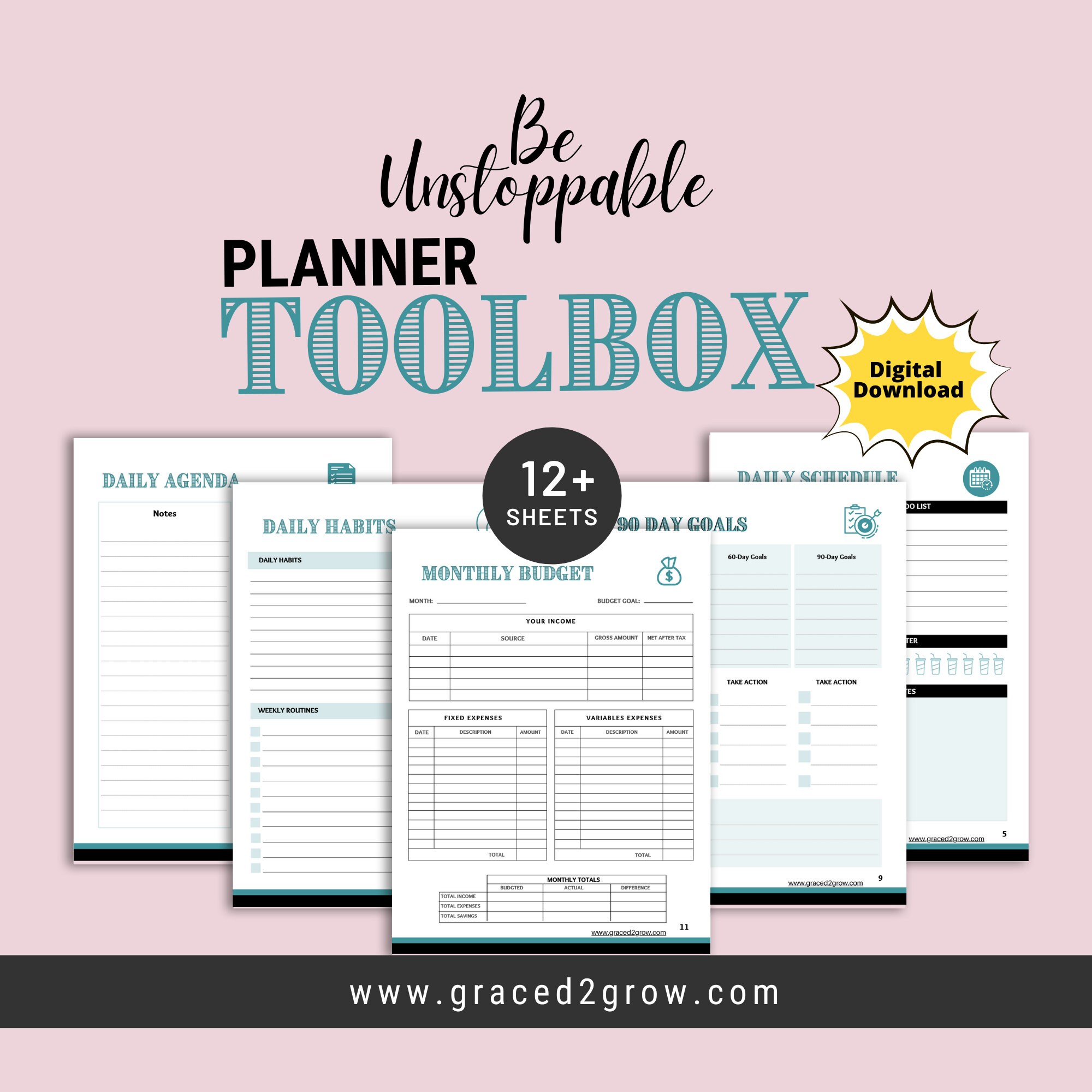 Be Unstoppable Planner Toolbox Bundle Etsy