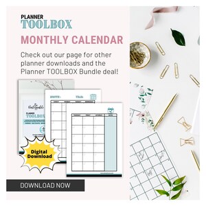 Monthly Fill-in Calendar | Printable Fill-in Calendar | Calendar Digital Download