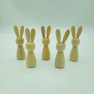 DIY Crafts, 5 Unfinished Peg Doll Animals, Crafts for Kids, Bunny Peg Doll, Unfinished Peg Doll Animals, Rabbit Peg Dolls, Easter Craft