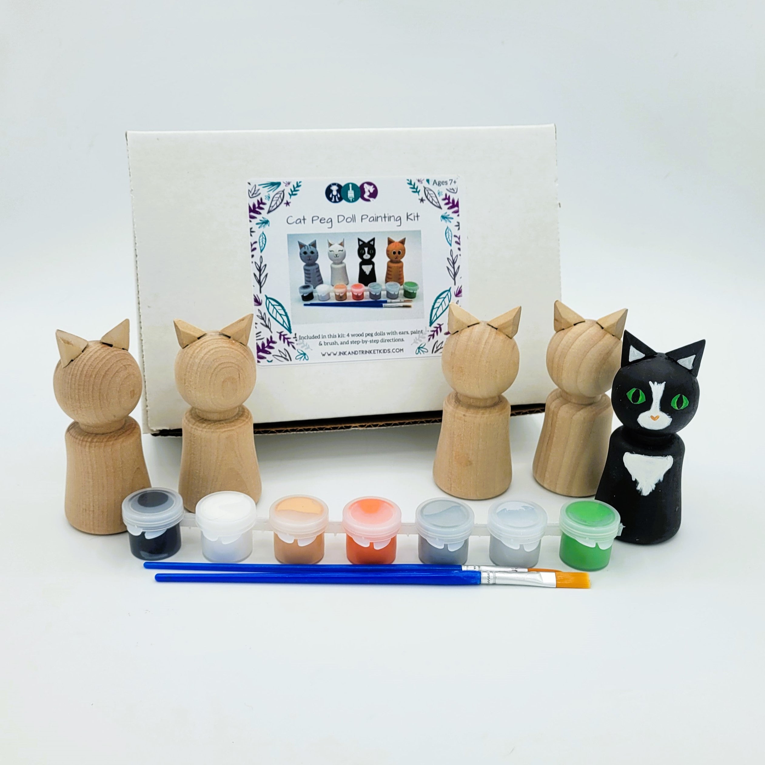 DIY Cat Peg Doll Painting Craft Kit, Gifts for Cat Lovers - Etsy