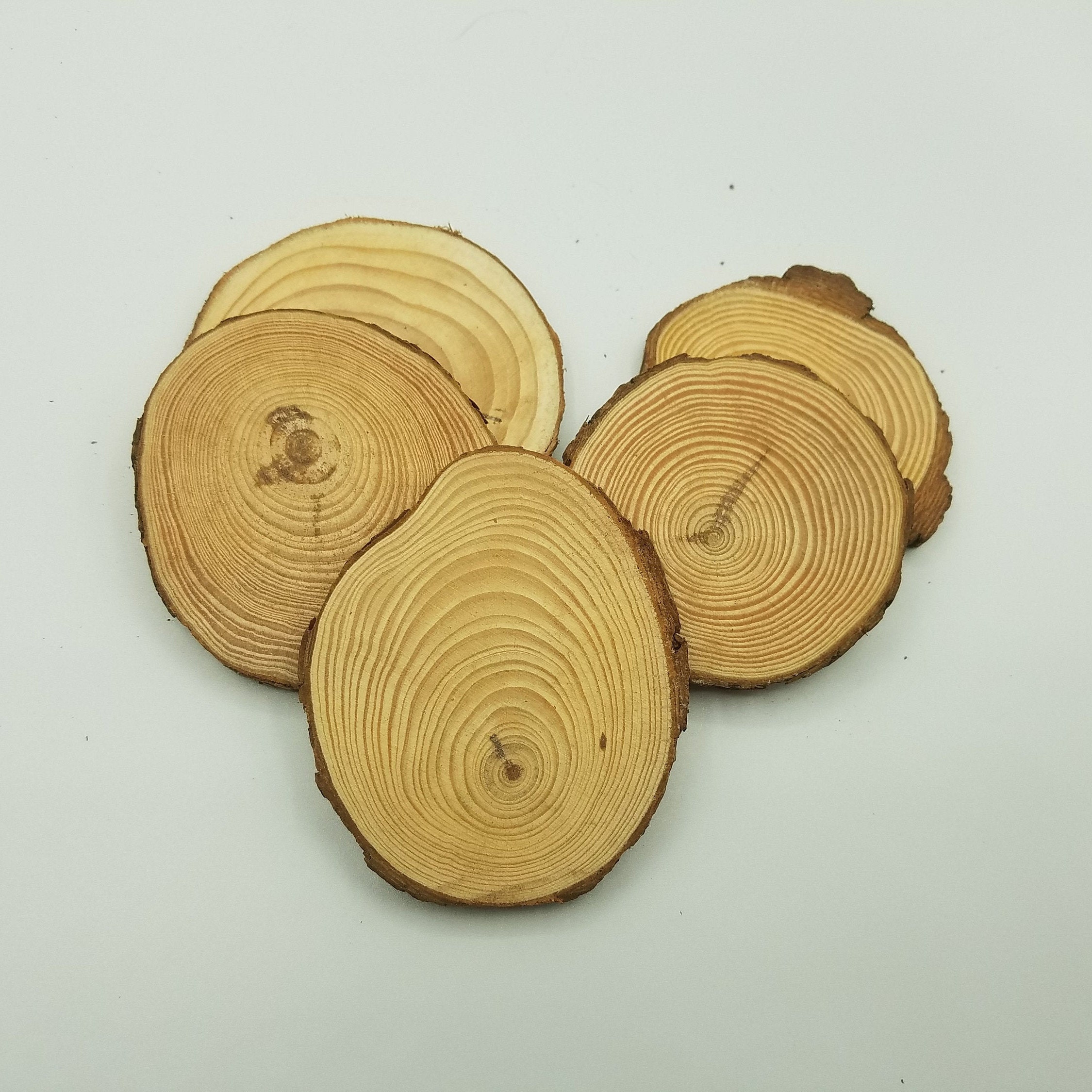 30 Pcs Natural Wood Slices for Crafts DIY Unfinished, 3.5-4