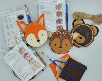 Woodland Animal Ornament Craft Kit, DIY Party Favor